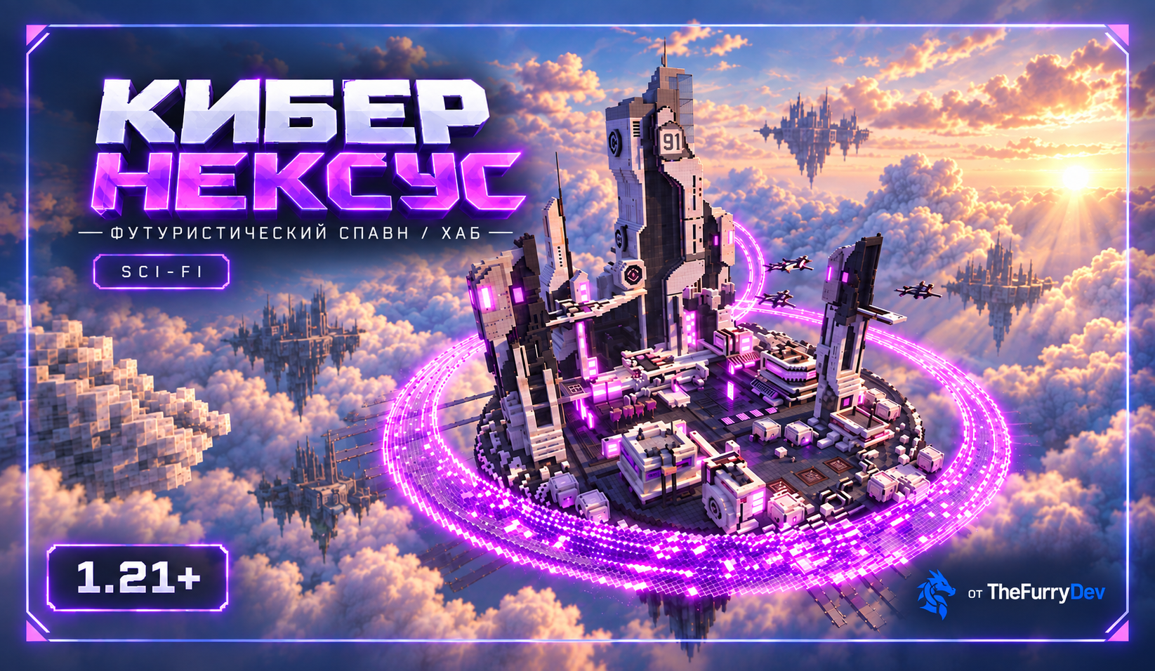 Cyber ​​Nexus — Футуристический Spawn & Hub